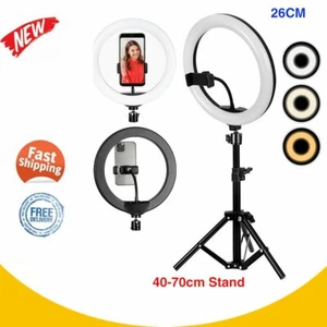 Anillo de luz LED de 10" + soporte trípode regulable foto lámpara de video kit estudio selfie - Imagen 1 de 11