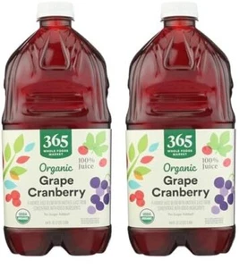 (2 Pack) 365 by Whole Foods Market Organic 100% Juice Grape Cranberry, 64 Fl Oz - Picture 1 of 3