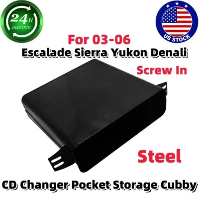 STEEL CD Changer Pocket Storage Cubby For Escalade Sierra Yukon Denali 2003-06 - Image 1 of 4