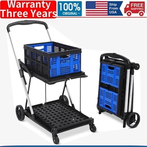 200 LBS Functional Collapsible Carts Mobile Folding Trolley W/Wheels Shopping - Picture 1 of 9