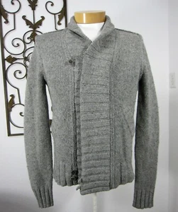 CLUB MONACO LONG SLEEVE CARDIGAN SWEATER SIZE XS FULL ZIP SHAWL NECK GRAY 086 - Picture 1 of 9