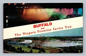 Postcard Buffalo & Niagara Frontier Invite You New York Multiview Greetings - Picture 1 of 2