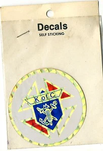 vtg prismatic sticker novelty K of C Knights of Columbus KOFC fraternal - Photo 1 sur 1
