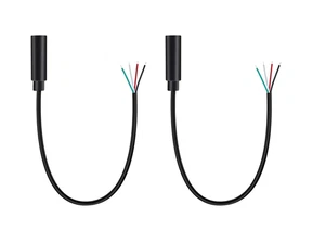 Paquete de 2 conectores de audio y video AMZ de 3,5 mm con otro extremo despojado y estañado de 1 pie/30 cm - Imagen 1 de 1