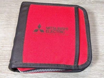 Mitsubishi CD Media Tote Wallet Storage 24 Disc RED Nylon Extra Pockets - Image 1 of 4