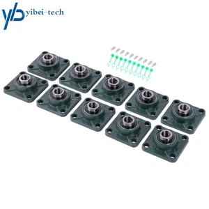 10Pack 3/4" Bore UCF204-12 Pillow Block Flange Bearing 4 Bolt Solid Base - Picture 1 of 14