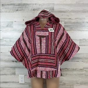 Nuevo con etiquetas Poncho con Capucha Baja Fuegos Boho Talla Grande Hippie Surfer Playa Vida Camisa - Imagen 1 de 10