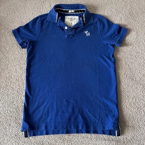 Vintage Y2K Abercrombie Fitch Mens Muscle Polo Sz M Royal Blue Moose Streetwear - Picture 1 of 16