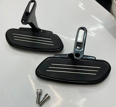 2x Beifahrer Trittbretter + Halter CF2 für Harley Davidson Touring 93-22 schwarz - Bild 1 von 4