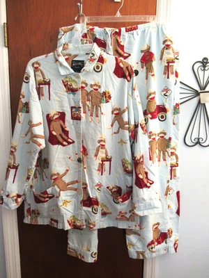 Пижамы Nick & Nora пижамы Sleepwear женщин XL синий носок обезьян боулинг ТВ автомобиля - Изображение 1 из 2