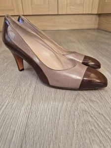 Bally Suisse Dark Reddish Brown & Grey Court Shoes, Size UK 6.5E - Picture 1 of 7