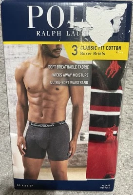 Paquete de 3 calzoncillos boxer Polo Ralph Lauren clásicos de algodón variedad para hombre XL NUEVOS CON ETIQUETAS $49 Foto 1 de 4