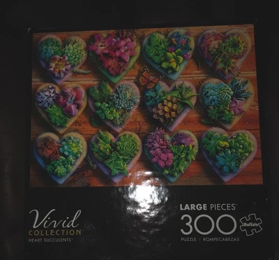 Vivid Collection Heart Succulents 300 Pc Puzzle Used Buffalo - Image 1 of 2