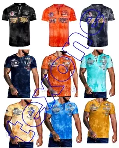 HERREN Kurzarm T-Shirt Rund hals V-Shirt Poloshirt Kontrast Verwaschen M-5XL - Bild 1 von 11