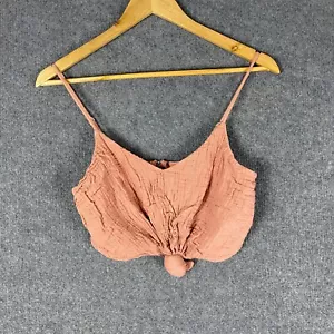 Ava & Eva Top Womens 8 Pink Blouse Crop Gathered Cropped Festival Event Ladies - Picture 1 of 13