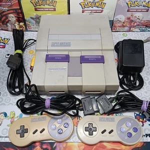 Super Nintendo Entertainment System OG SNES Console SNS-001 Video Game Bundle - Picture 1 of 18