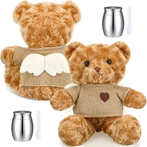 2 Set Cremation Urn Stuffed Animal for Ashes Small Keepsake Urn for Human Pet As - Picture 1 of 12
