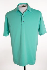 Footjoy ProDry Mens M Green Solid Golf Polo SS Shirt Perfect Swing embroidery - Picture 1 of 9