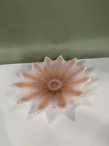 Duncan Miller Pink Opalescant Star shaped Art Glass plate / Bowl 17 “ x 13 1/2” - Picture 1 of 3