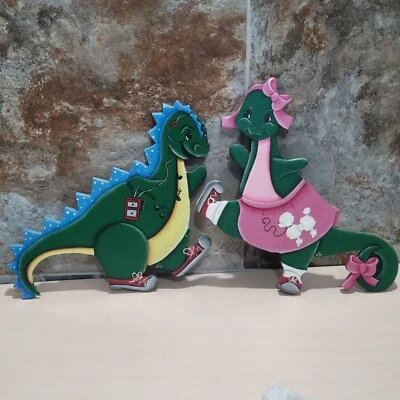 Decoração de quarto infantil vintage de madeira para quarto de bebê pendurado na parede de dinossauros - Imagem 1 de 4