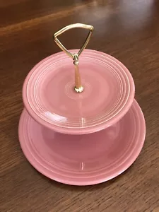 Fiestaware ROSE PINK TWO TIER SERVING PLATE Homer Laughlin RARE!!! - Picture 1 of 7
