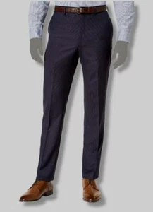 $225 DKNY Men's Blue 33W 30L Striped Modern-Fit Wool Trousers Dress Suit Pants - Picture 1 of 2