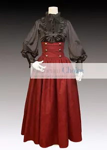 Victorian Gothic Steampunk Dress Penny Dreadful Gown Vampire Theater Costume 187 - Picture 1 of 6