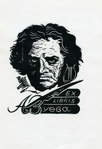 Beethoven, Musik, Kunstdruck Exlibris Exlibris von Boris Kunovskiy, Ukraine - Bild 1 von 2