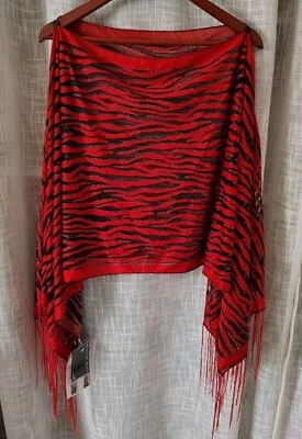 🧣Nuevo con etiquetas Moda Park Avenue 7 vías bufanda roja/negra Foto 1 de 4