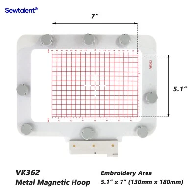 VK362 5.1"x7" Magnetic Embroidery Hoop for Husqvarna Viking Heavy Fabric Friend - Image 1 of 4