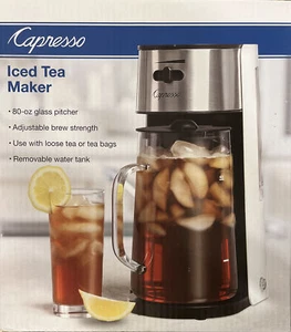 Capresso Ice Tea Maker 80 oz Stainless Steel with Glass Pitcher, NEW, NIB, MINT! - Picture 1 of 6