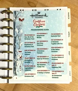 Hallmark Christmas Holiday Movie List 2021 Dashboard for use with HAPPY Planner - Picture 1 of 3