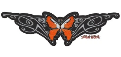 NWOT LETHAL THREAT ORANGE TRIBAL BUTTERFLY PATCH 4"x12.5" LT30009 - Imagem 1 de 2