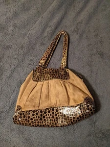 Handtasche Kunstleder und Wildleder braun, große Handtasche - Bild 1 von 7