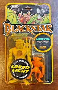 BLACKSTAR NEPTUL LORD OF AQUARIA ALIEN DEMON 1983 GALOOB LUZ LÁSER SIN USAR, EN CAJA - Imagen 1 de 2