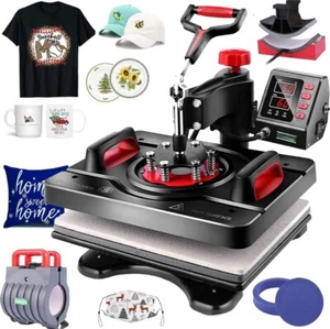 15"x12" T-Shirt Heat Press Machine 5 in 1+ 30 OZ Tumbler Mug PressSublimation - Picture 1 of 6