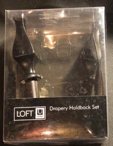 Umbra Loft Black Drapery Holdback Set New - Picture 1 of 3