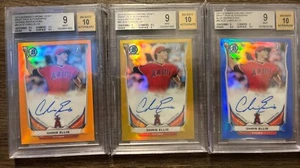 3 Lot 2014 Bowman Chrome Chris Ellis Auto /25 Orange /50 Gold /150 Blue BGS 9/10 - Picture 1 of 5