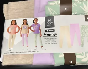 Member's Mark Girls Leggings Stretch Full-Waist Comfortable Elastic 3pk - Picture 1 of 2