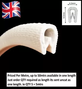 Small White rubber car edging trim protection 9.5mm x 6mm from TSEC - Picture 1 of 4