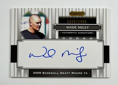 2008 Razor Baseball Draft Round #145 Wade Miley Auto 1080/1499 AR53 - Image 1 of 2