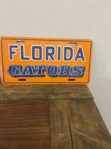 Vintage Florida Gators Metal Licence Plate Blue and Orange - Picture 1 of 3