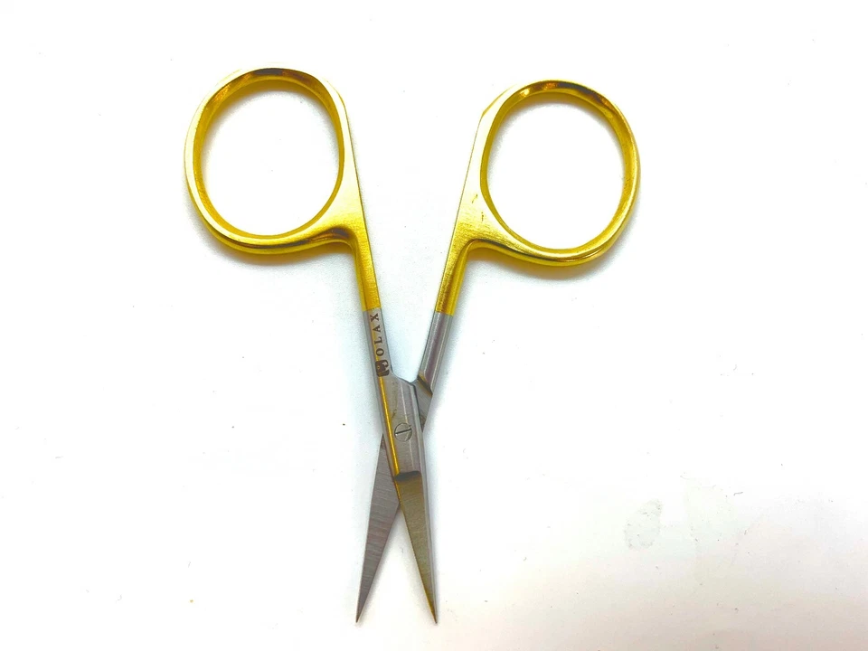 Schere mit Mikrospitze zum Angeln, Gezackte Stahl Klinge Fliegenbinden, 9cm - Bild 1 von 1