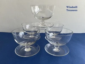 5 VINTAGE LARGE BASE PEDESTAL GLASS SUNDAE DISHES - GREAT CONDITION - Picture 1 of 8