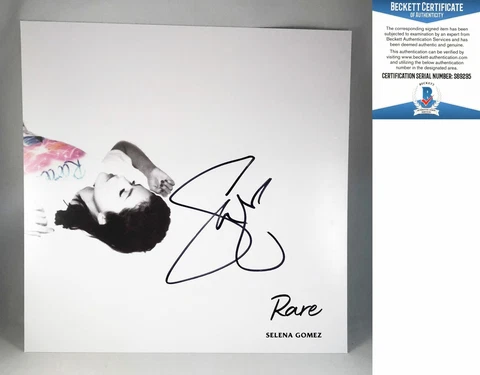 Selena Gomez Signed LP Album Vinyl Insert Beckett BAS Rare COA Cover