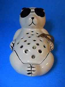 Keramik Eisbär Kühlschrank Backpulver Potpourri Deodorierer schwarz Sonnenbrille - Bild 1 von 8