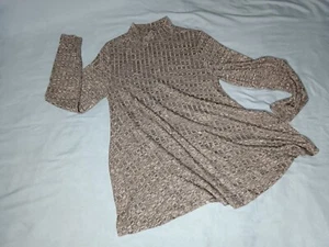 Ivanka Trump Mock Neck Tunic Top Relaxed Fit Heather Long Sleeve Swing Woman's M - Picture 1 of 17