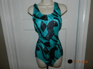 VTG NOS SPEEDO Ladies One Piece Tank Swimsuit teal seahorse Sz 36 NWT - Picture 1 of 3