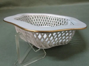 Herend Hungary Open Weave Hexagon Basket 6238 Lovely Vintage - Bild 1 von 6