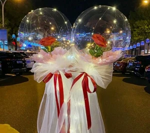 Ballons Leucht Luftballon Rose Blume Geburtstag Hochzeit Party Festival NEU - Bild 1 von 1
